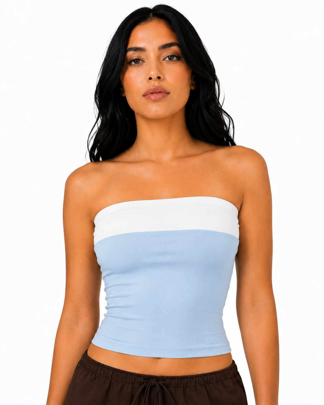 Bombshell tube top in baby blue