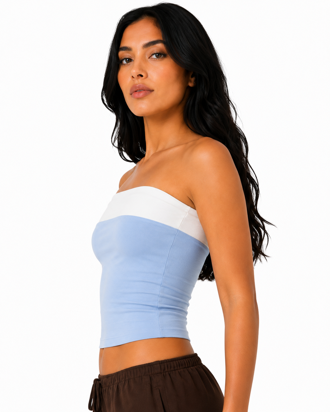 Bombshell tube top in baby blue