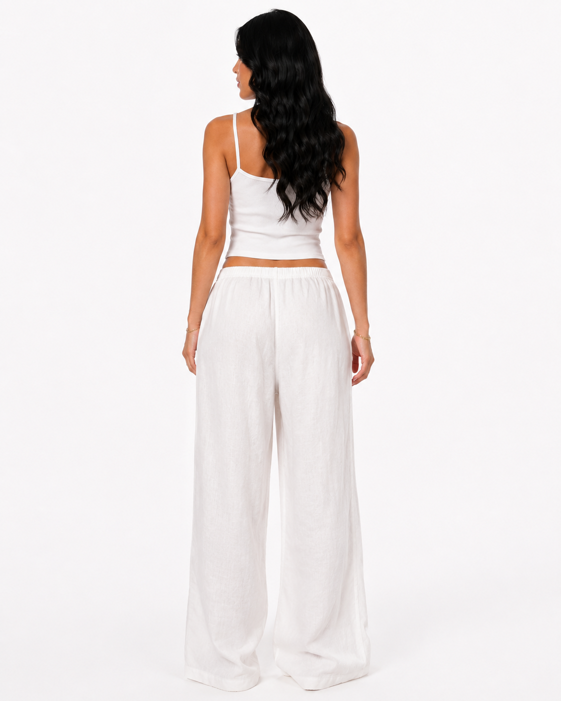 beach babe linen pants in white