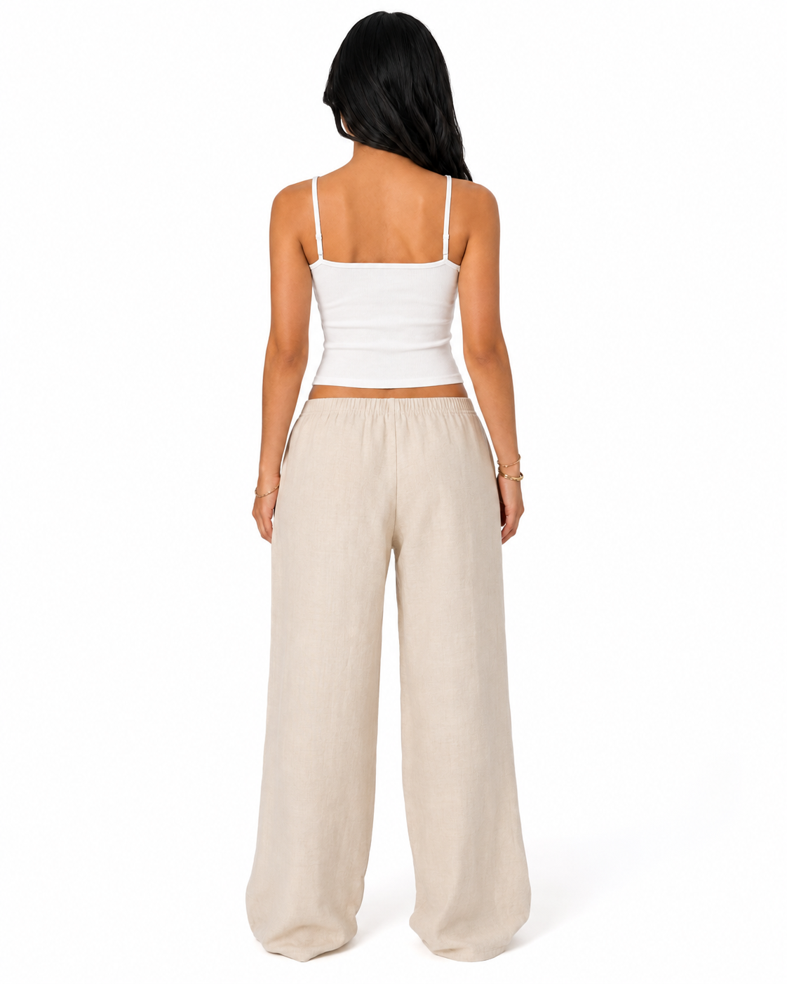 beach babe linen pants in beige