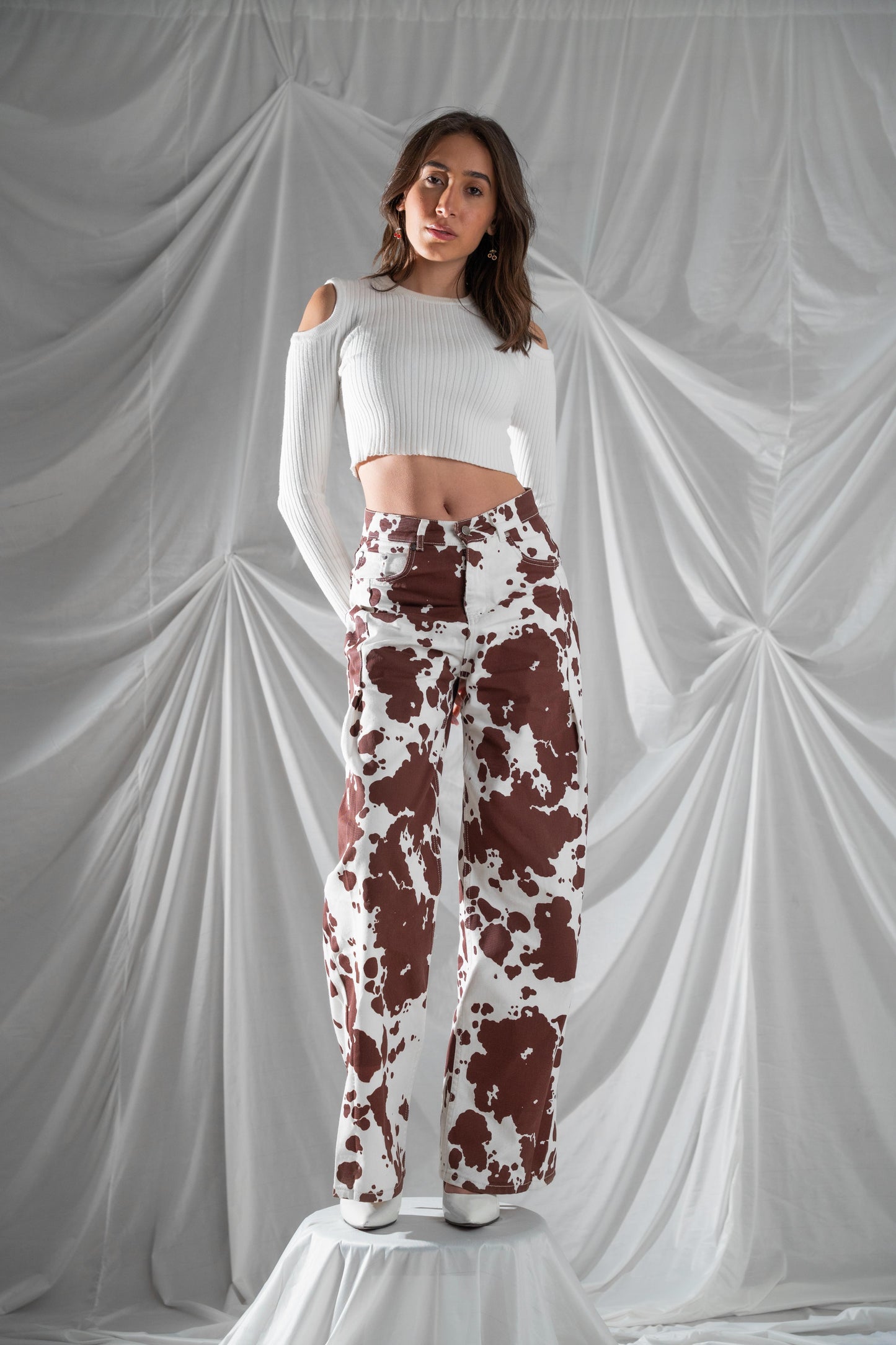 Dusty Trail luxury western wide-leg pants front view by TheCherryFit