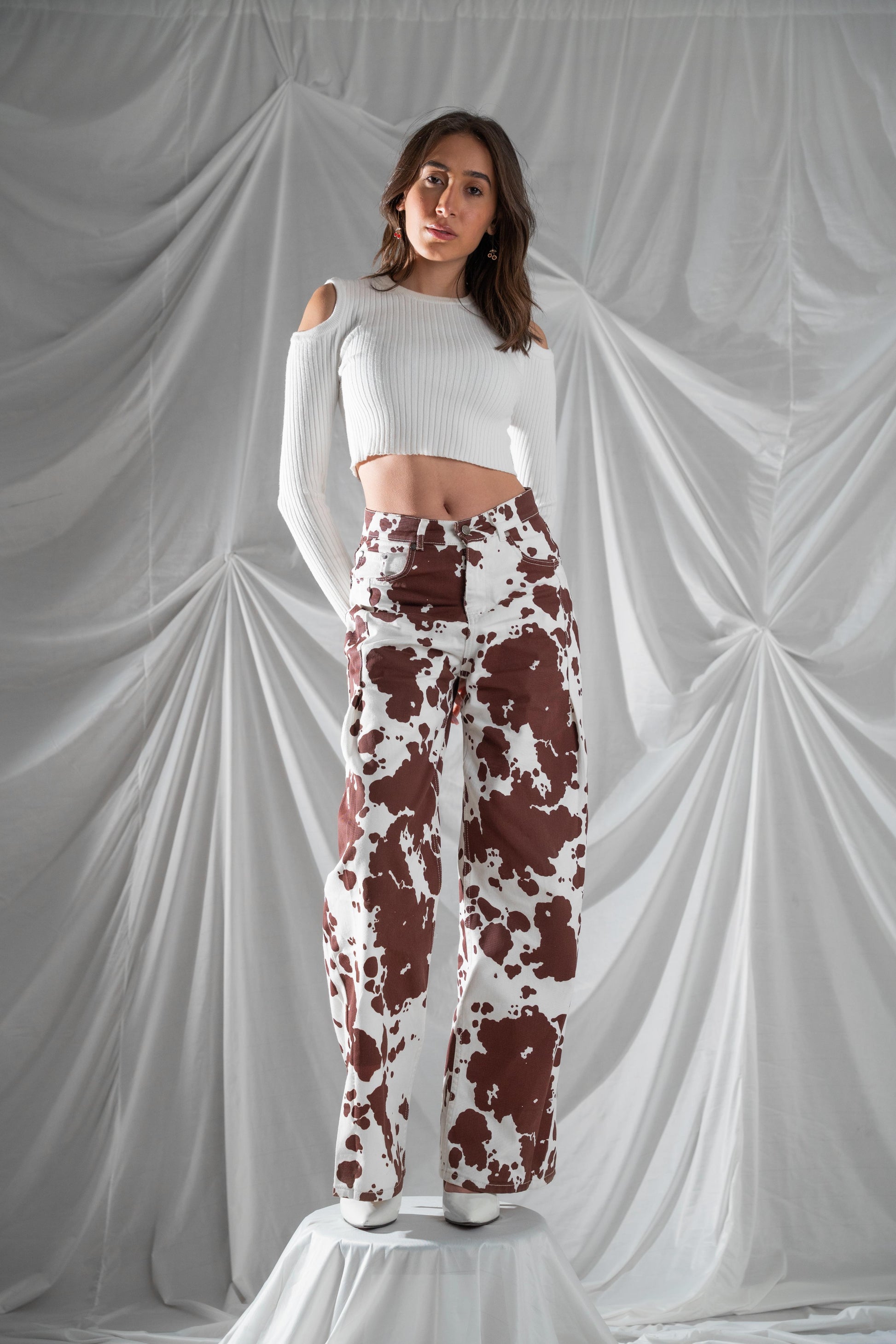 Dusty Trail luxury western wide-leg pants front view by TheCherryFit