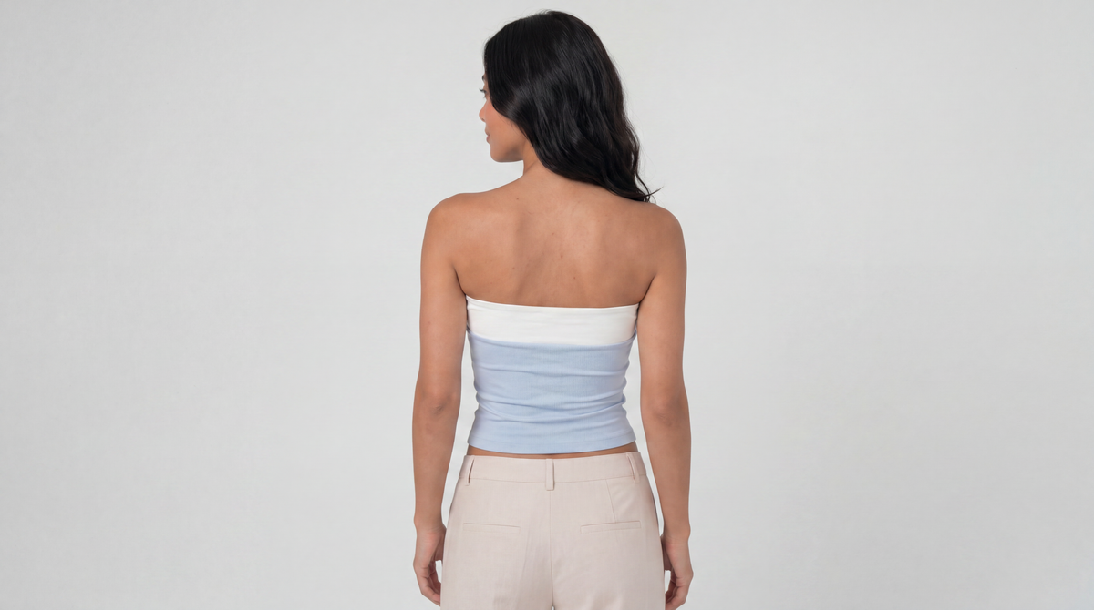 Bombshell Tube Top in Baby Blue
