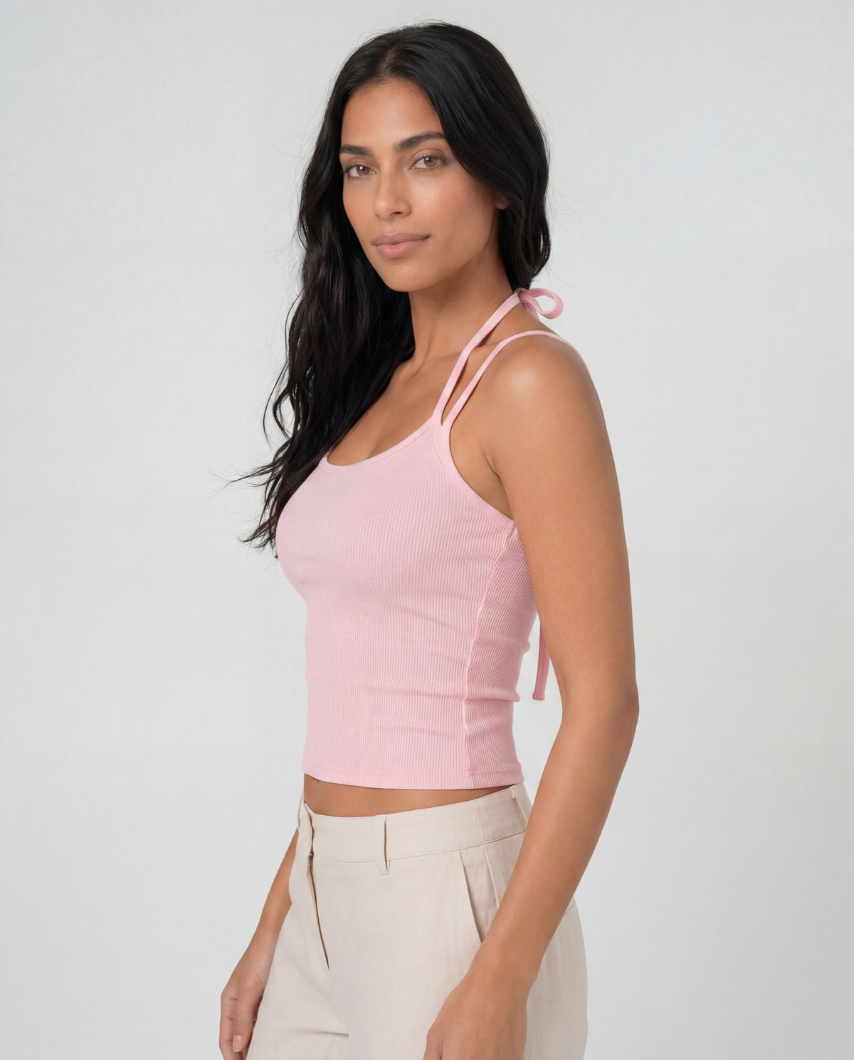 Double Trouble Top in pink, side