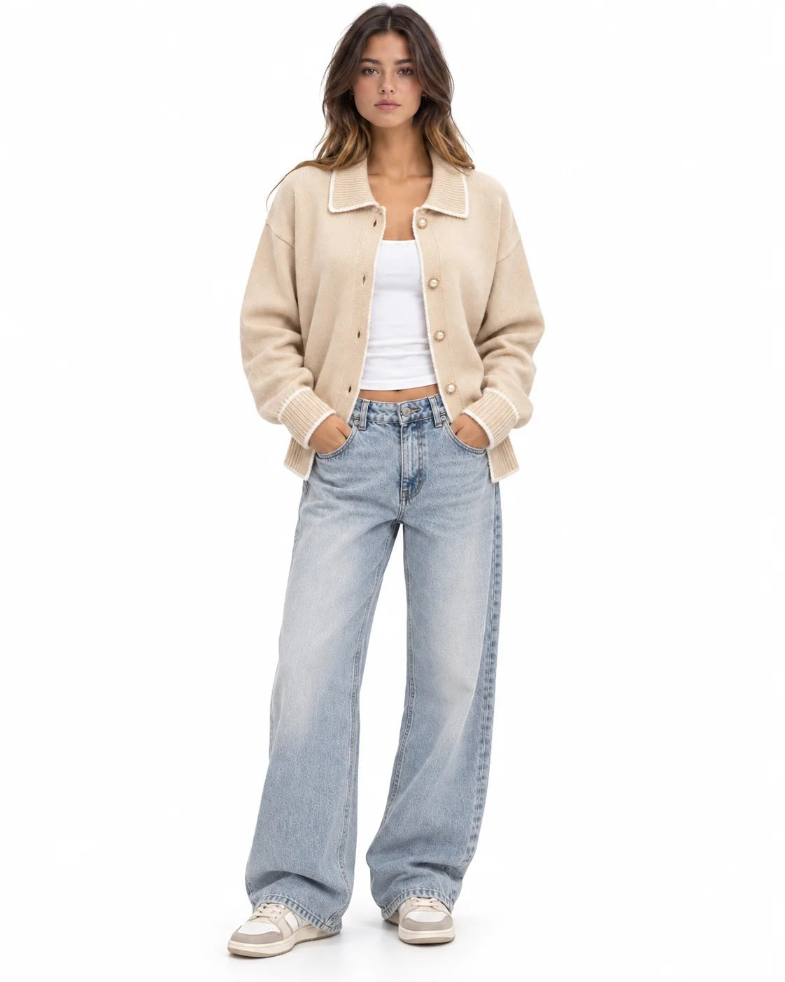 Pearl Girl Cardigan, front