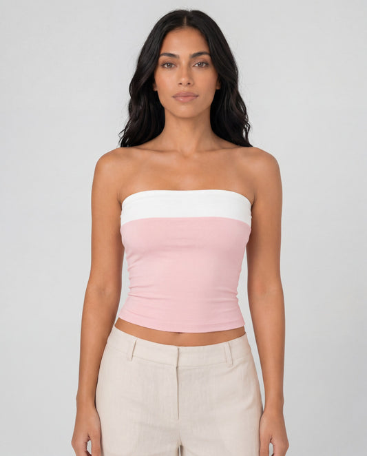 Bombshell Tube Top in pink, front