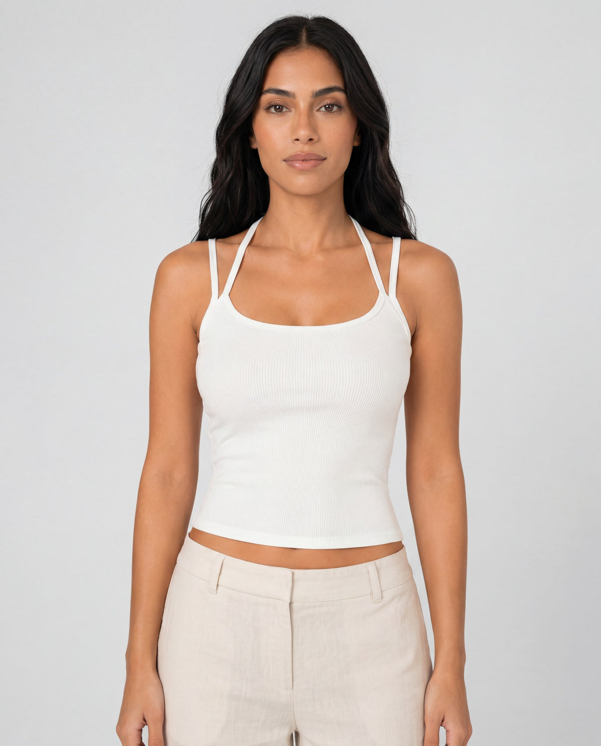 Double Trouble Top in white, front