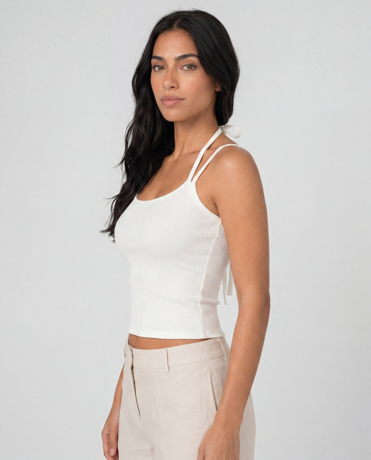 Double Trouble Top in white, side