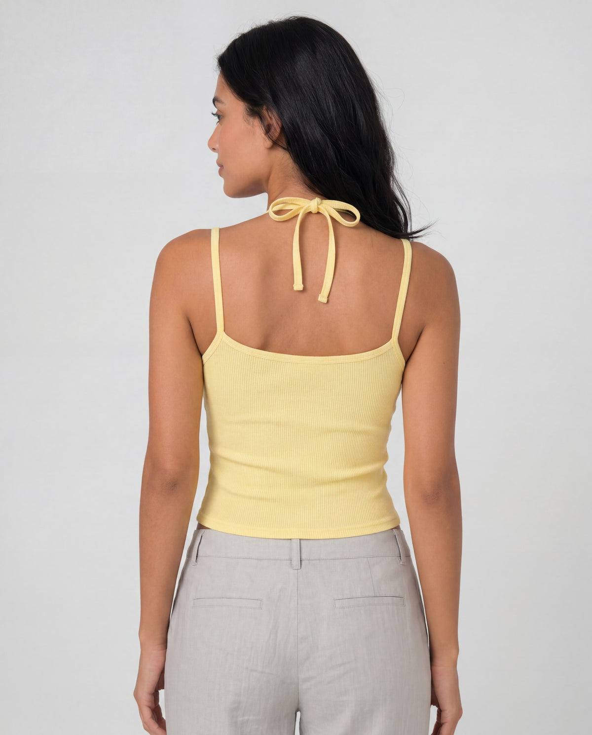 Double Trouble Top in butter yellow, back