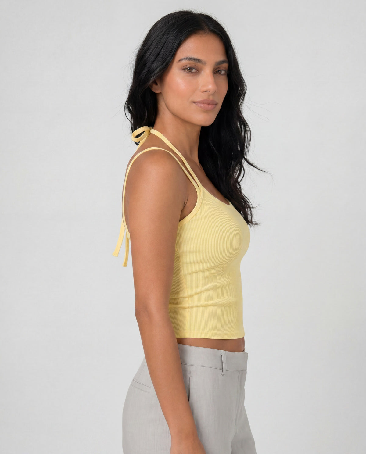 Double Trouble Top in butter yellow, side